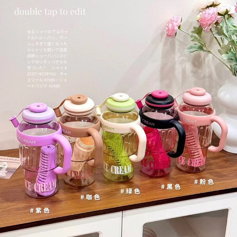 Large-capacity tea and water separation 40OZ plastic cup, summer high appearance level ice cup, portable straw cup, student big belly cup details Picture