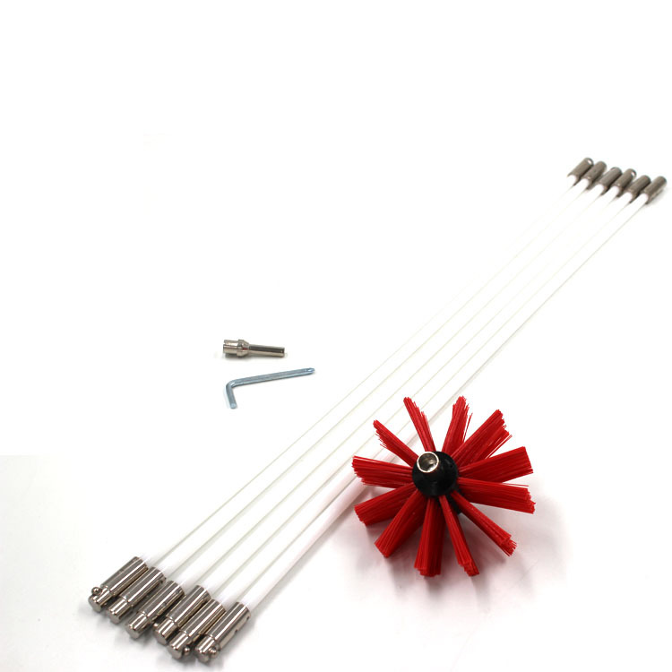Jujian cross-border electric drill chimney brush, range hood inner wall pipe brush, can be extended and bent, dryer pipe brush details Picture