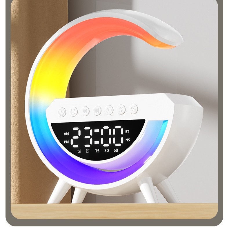 3401 Wireless Blue Mini Edition Audio Charging, Atmosphere alarm clock, night light, birthday gift, smart high sound quality details Picture