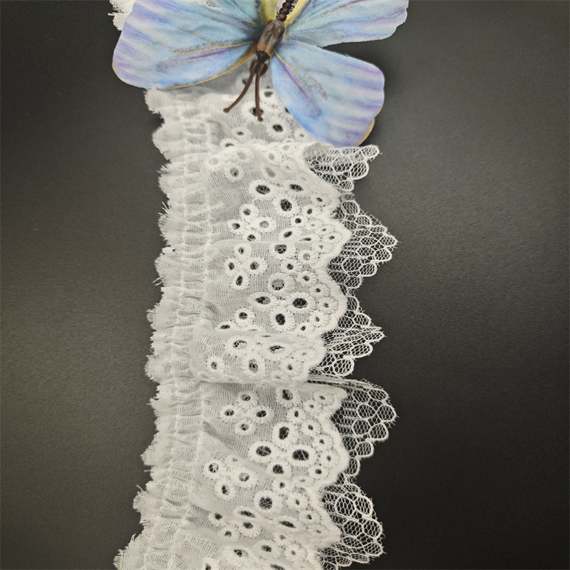 花边/灰色蕾丝花边/手工钉珠/纸制品花边/服装边辅料产品图