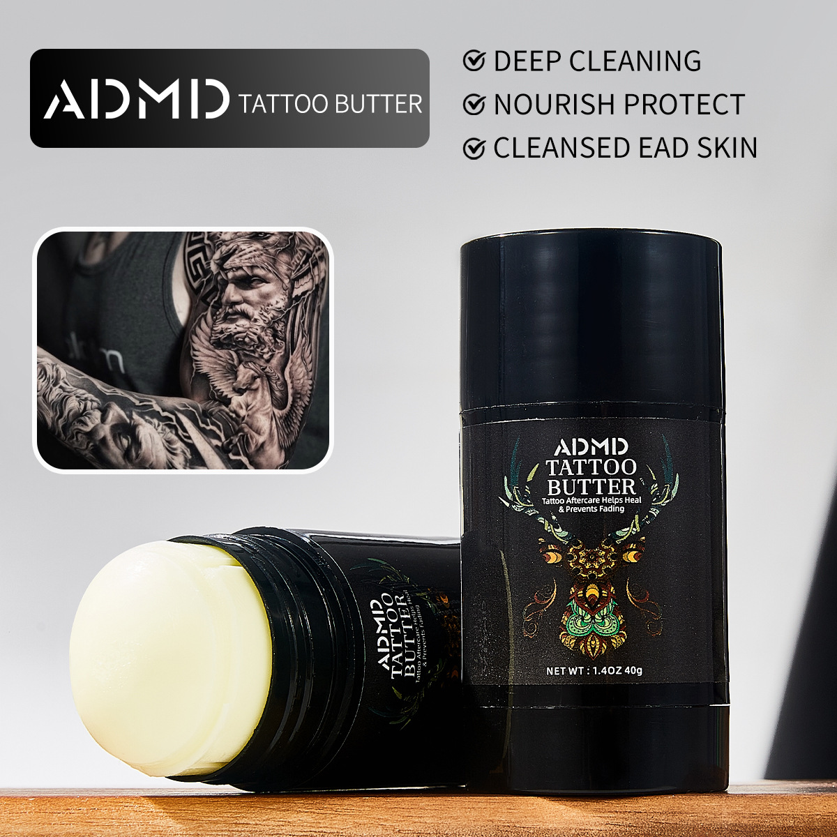 【跨境专供】ADMD纹身护理棒固色显色滋润养肤温和纹绣纹身膏批发细节图