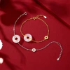 S925 pure silver copper coin peace pendant women's bracelet, retro Chinese trend good luck interlocking, court silver jewelry bracelet Specification image