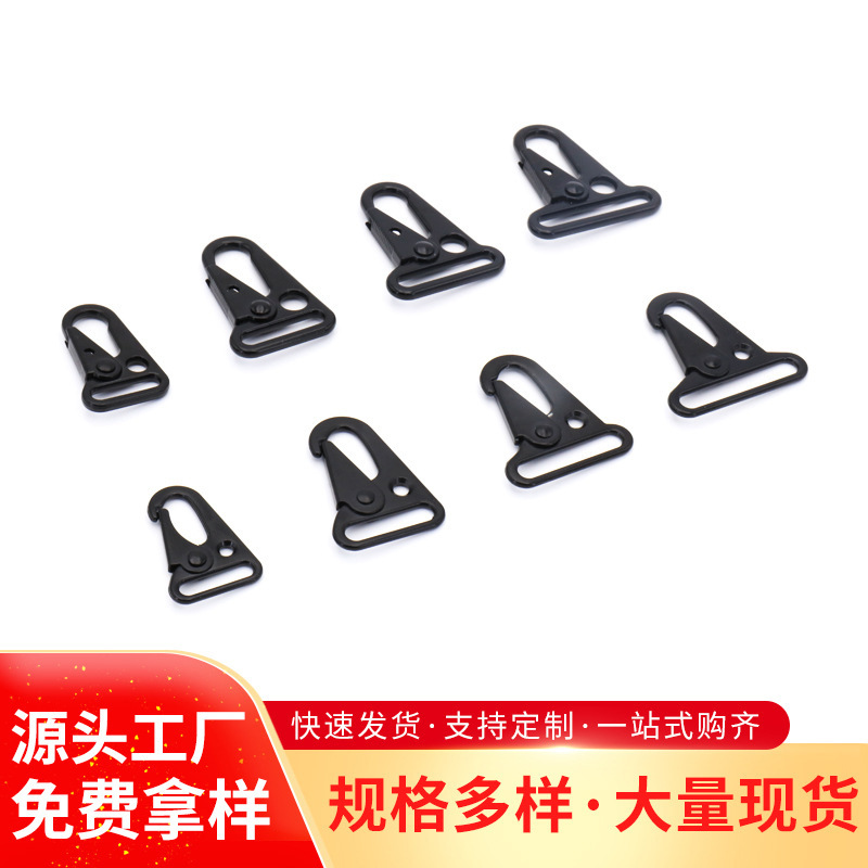 Zinc alloy eagle-beak buckle, knife buckle, webbing, silver keychain, electrophoretic black mountaineering and outdoor hook buckle, metal dog buckle details Picture