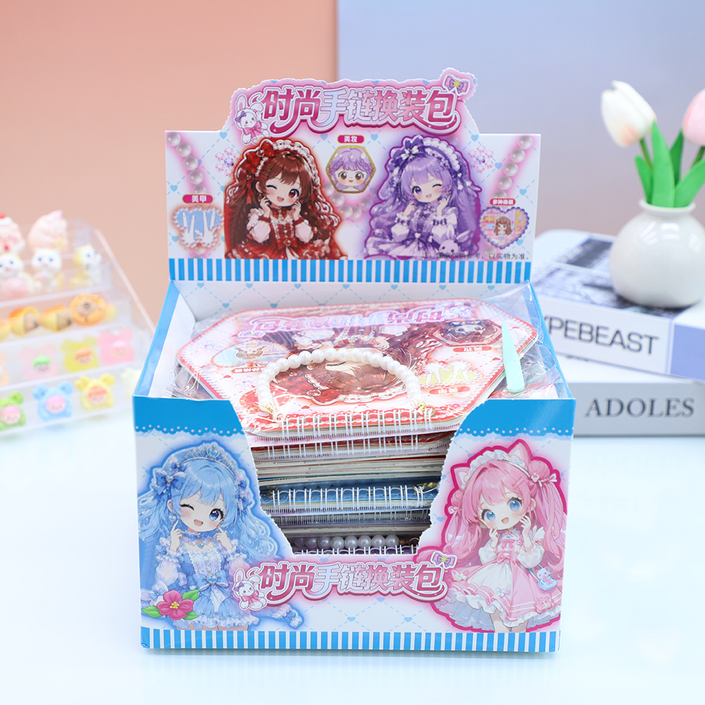 Moda pulsera cambio bolsa niños princesa cambio pegatinas ben chica vestido vestido diy juguetes stickers ben