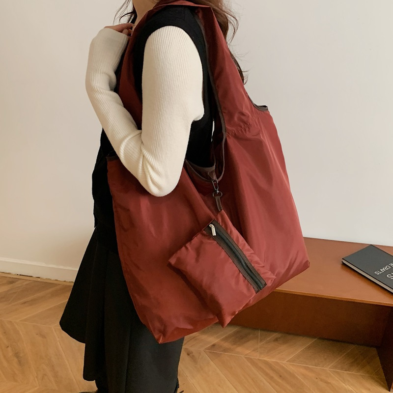 2026新款韩版折叠购物袋大容量收纳袋防水超市手提托特包环保布袋产品图