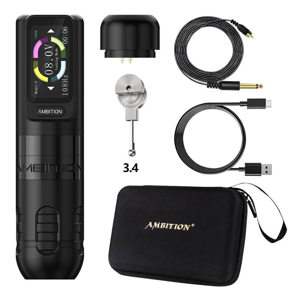 shanilak color screen touch straight rod tattoo pen, brushless motor wire cutting and fogging all-in-one machine, tattoo equipment and tools Item Picture
