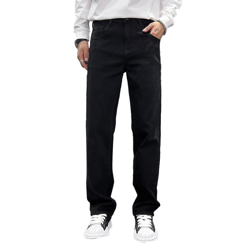 Best-selling men's wear /2025 Autumn/Winter new black jeans for men, loose and versatile straight-leg pants, casual trousers Item Picture