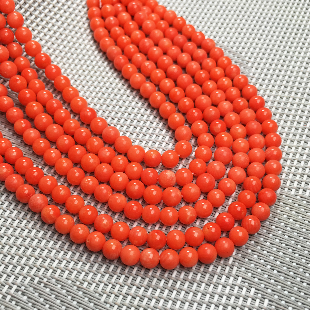 Handmade beaded coral 5mm round beads semi-finished products, loose beads, DIY bracelets, necklaces, earrings, jewelry materials, beads accessories Application Scenario