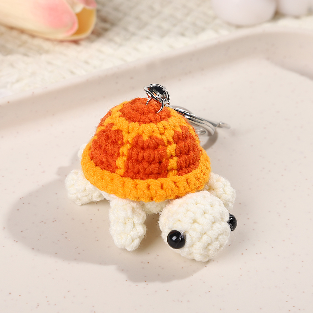 Cross-border cute turtle keychain, mini turtle yarn crocheted doll, creative little doll, cute keychain details Picture