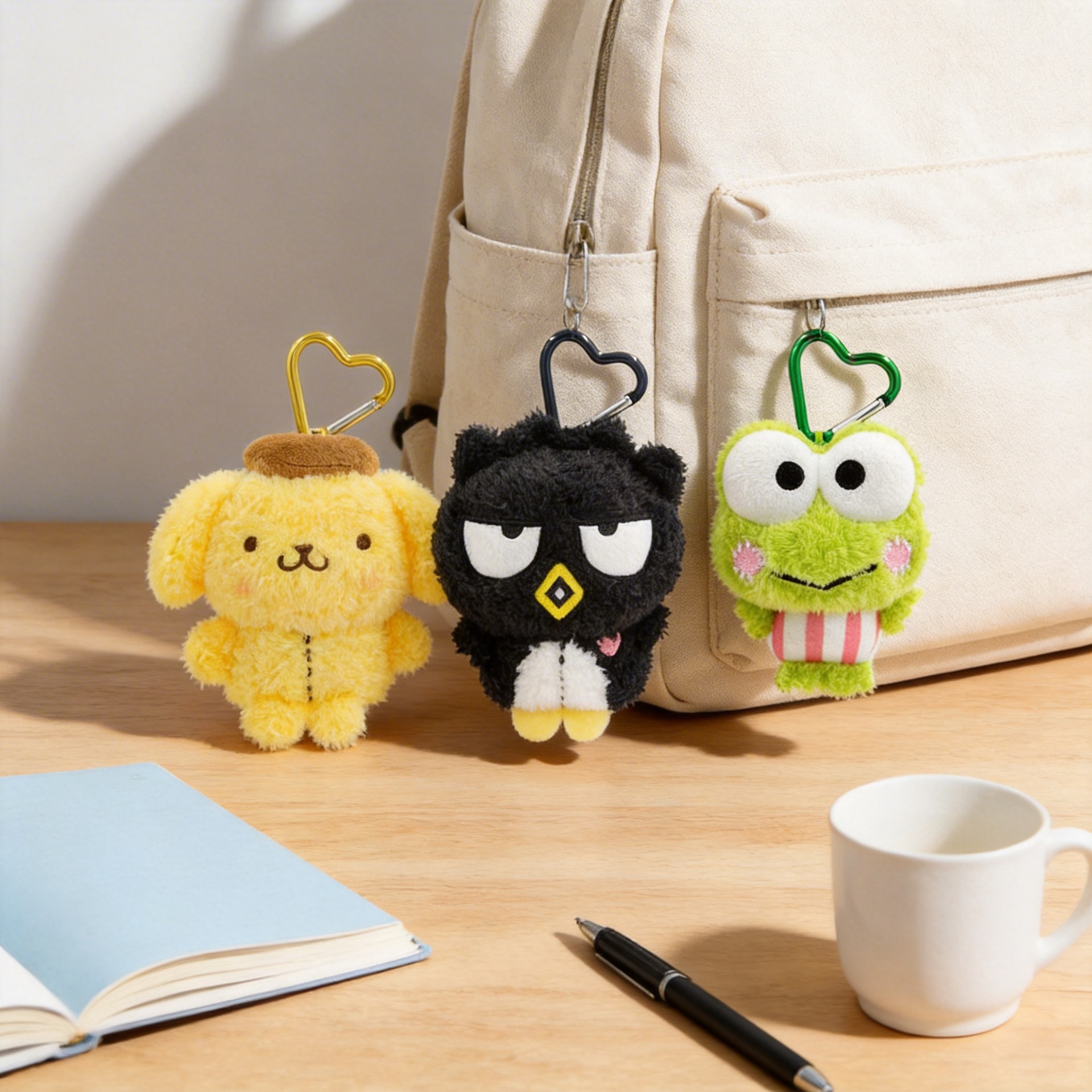 长亿正版三丽鸥线条系列KT猫酷企鹅布丁狗毛绒公仔挂件书包钥匙扣