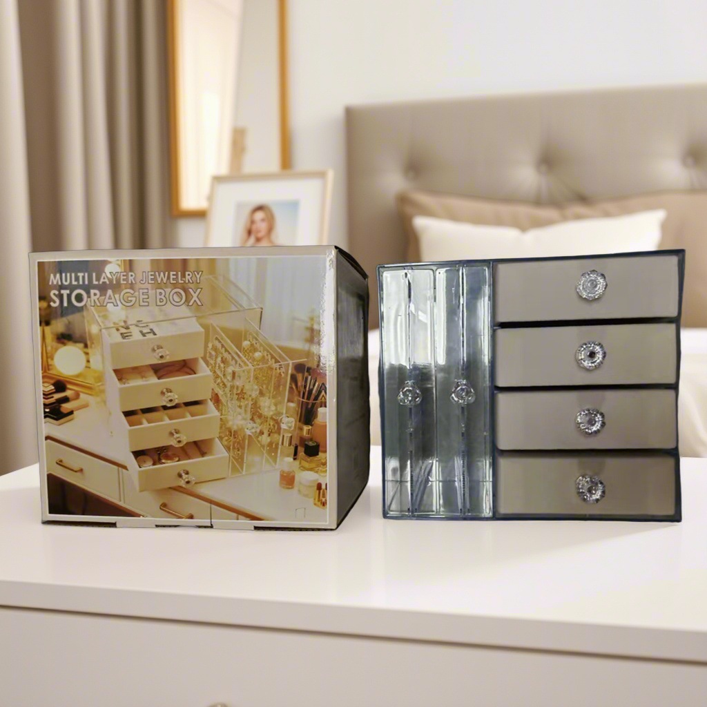 Jewelry storage box, earrings, necklaces, rings, hair accessories, ear clips, high-end and exquisite multi-layer anti-oxidation display rack