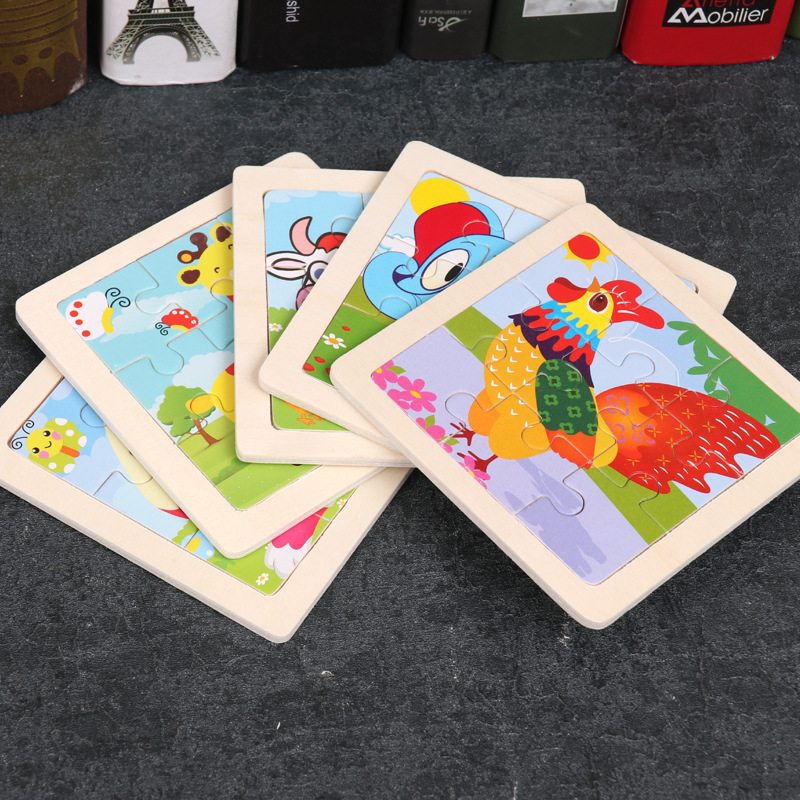 9-piece wooden jigsaw puzzle for children aged 2, 3, 4 to 5, animal traffic, boys and girls, kindergarten educational toys Specification image