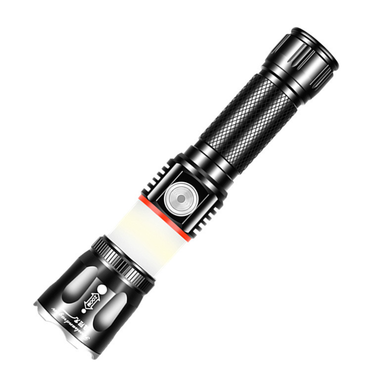 New multi-functional USB rechargeable outdoor high-power T6/L2 aluminum alloy COB strong light led flashlight Application Scenario