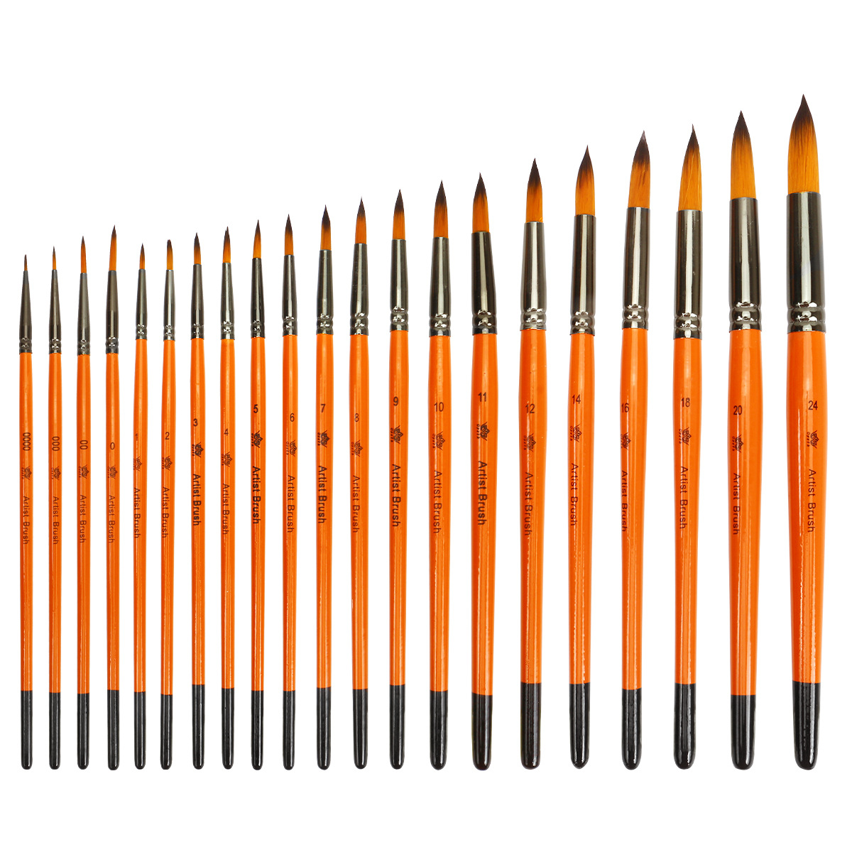 Cross-border single brush, nylon, wool, orange, light pen, round tip, line, gouache, watercolor brush, digital oil brush, professional Item Picture