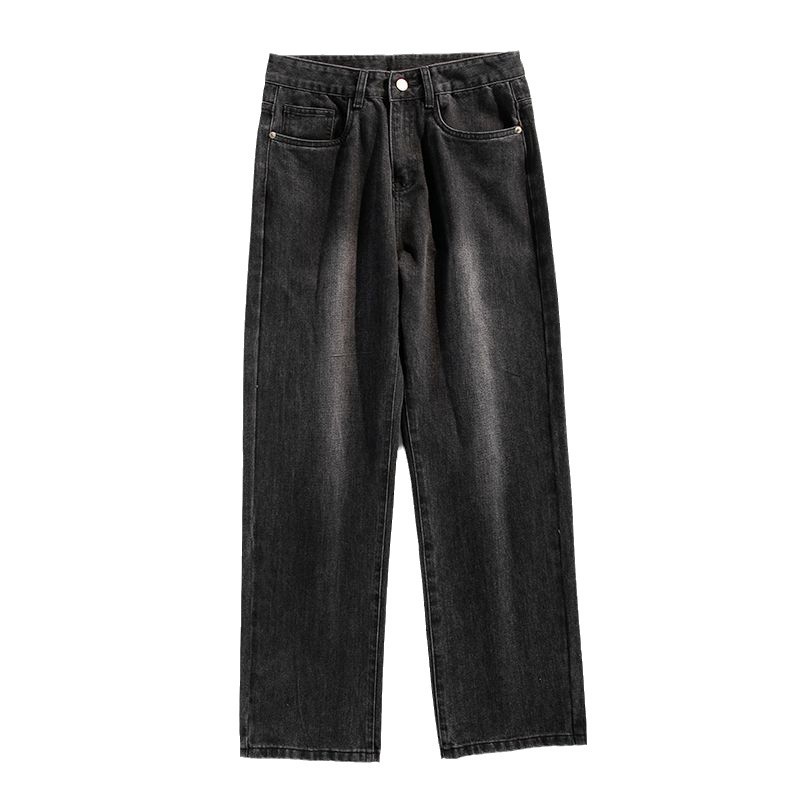 Mingge: American streetwear brand loose Halon jeans for men, trendy and versatile, wide-leg, drape, straight-leg long pants for men