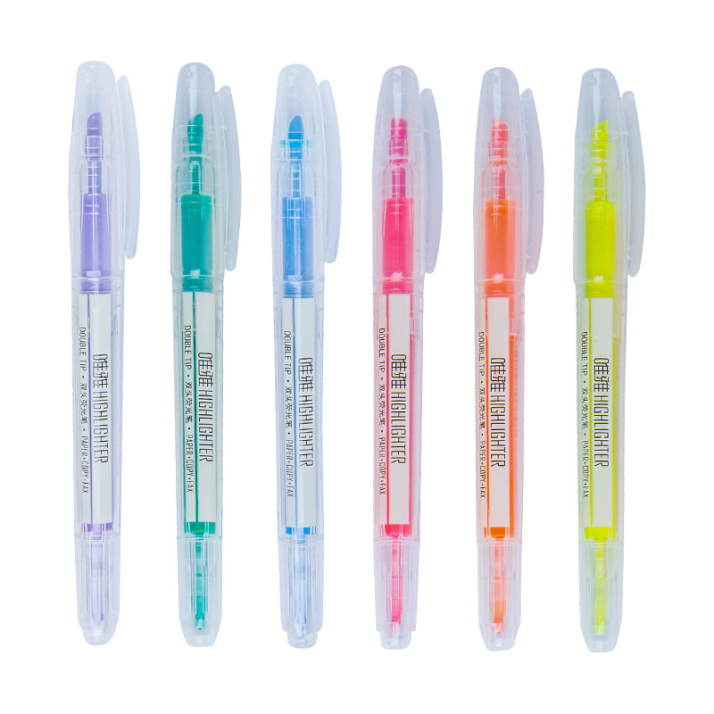 Small wholesale of Tianfeng Double-headed Highlighters 2230 double-headed single-color highlighters, 6 pens per bag Specification drawing