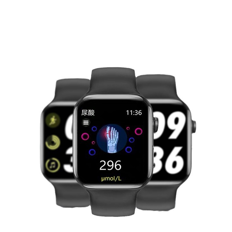 新款S10智能手表老人血糖尿酸心率睡眠监测Watch10手表代发白底实物图