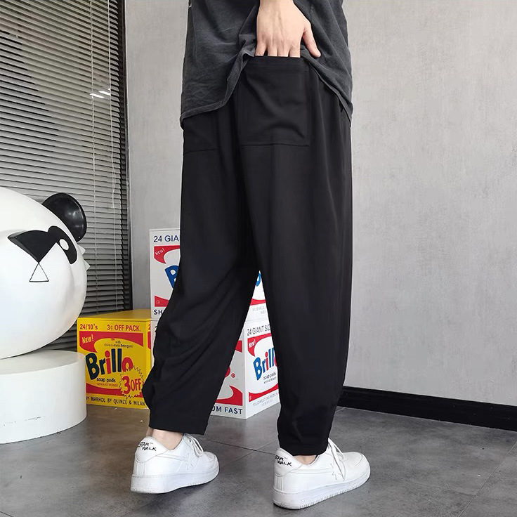Summer thin ice silk casual pants for fat people to add weight and size, men's loose and tapered trendy and versatile Harem pants Application Scenario