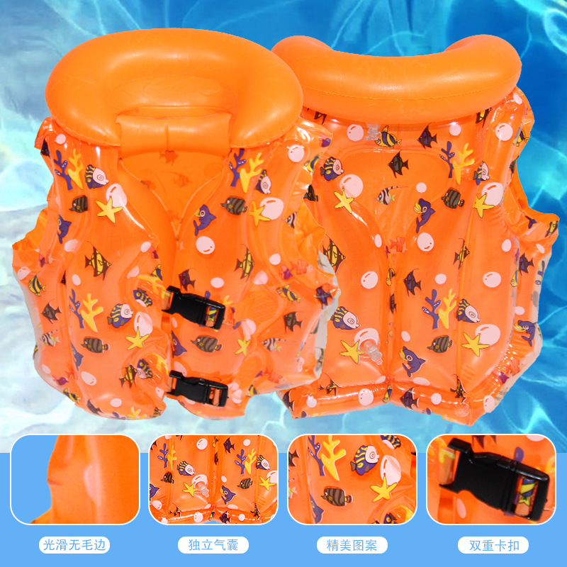 Children's swimming high-buoyancy vest, universal beginner swimming equipment for kids, professional inflatable vest life jacket Specification image