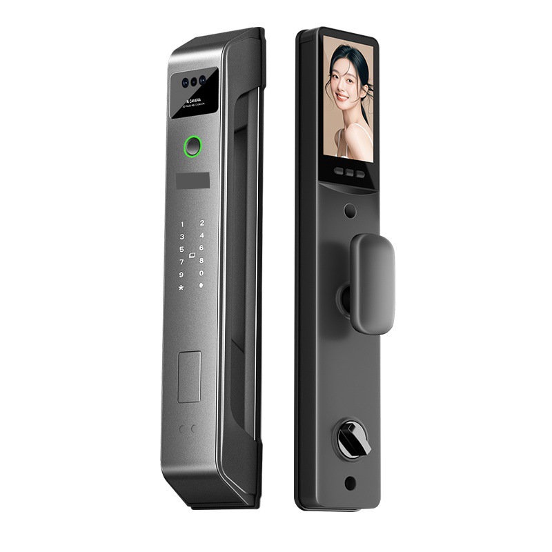 Facial recognition smart door lock, fingerprint password lock, entrance door smart lock, three-camera surveillance, cross-border graffiti, palm vein Item Picture