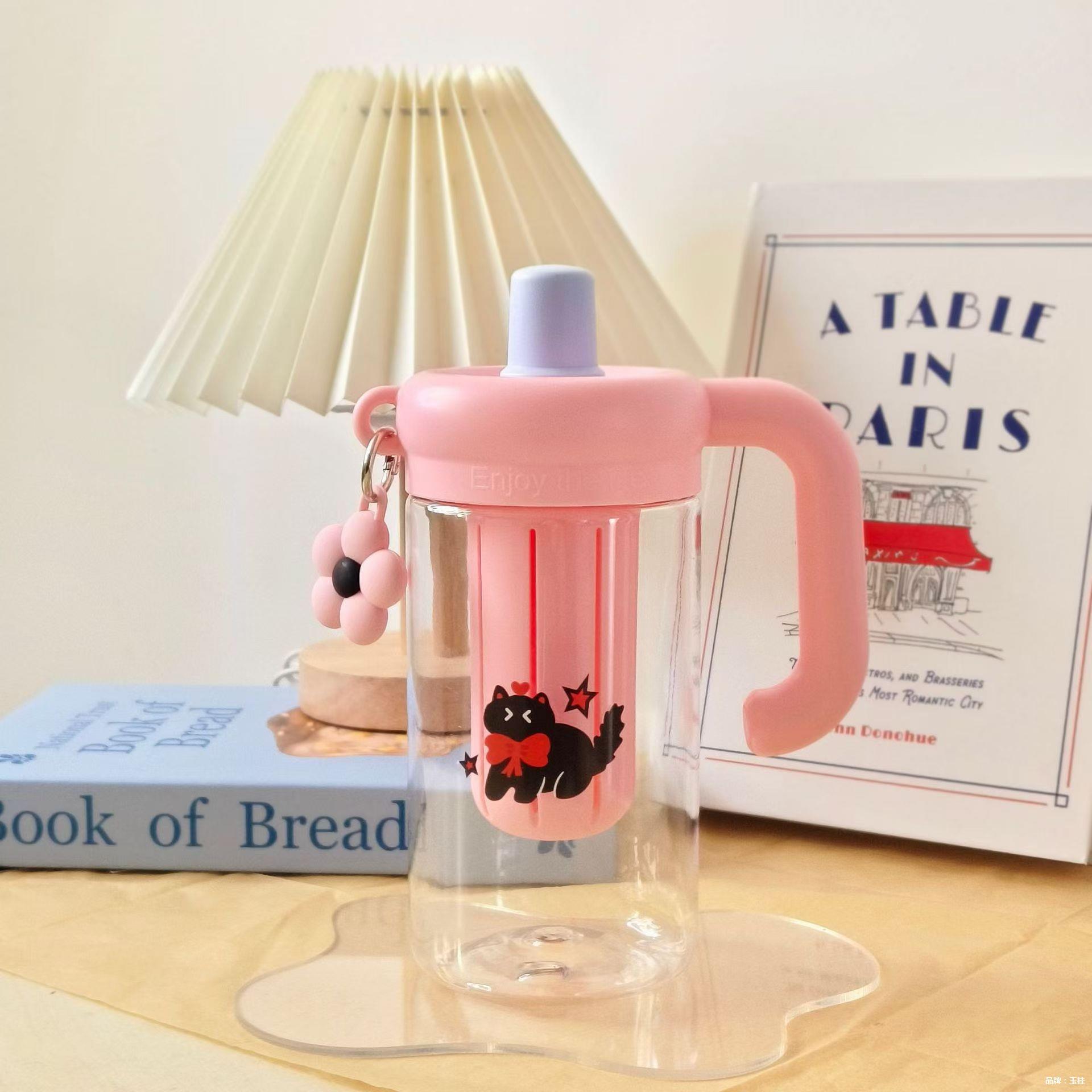 Tea-water separation plastic cups for women in summer, high appearance level water cups for office tea brewing, portable handle cups for wholesale Specification image
