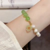 Spring new style, stylish and elegant, new Chinese-style freshwater pearl lotus beaded bracelet, light luxury and versatile, fresh and delicate jewelry Specification image