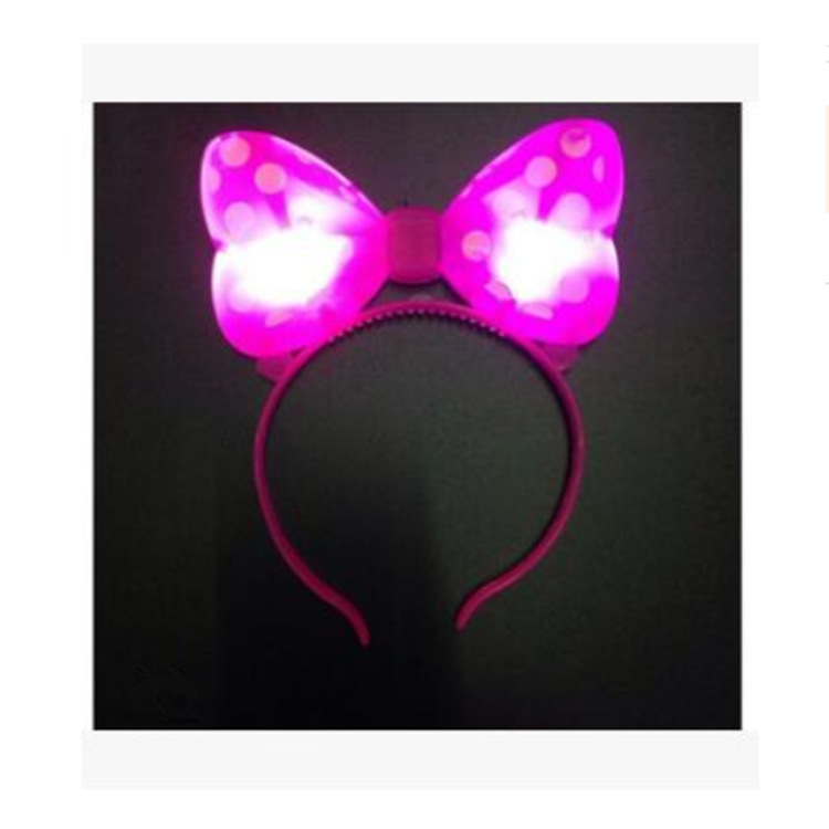 Korean version luminous bow hair band, hair clip, flashing hair clip, hair clip, Minnie headband, concert hair band wholesale Specification image