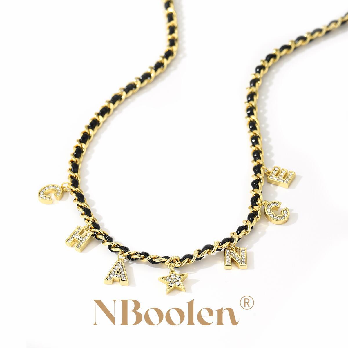 柏伶新款时尚短款颈链个性网红百搭创意字母项链项饰原创设计项链