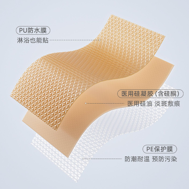 Hengdi Scar Patch Medical Silicone Gel, Cesarean Section Surgery, Burn, Scald, Trauma Scar Roll Tape, Skin Color Scar Specification drawing