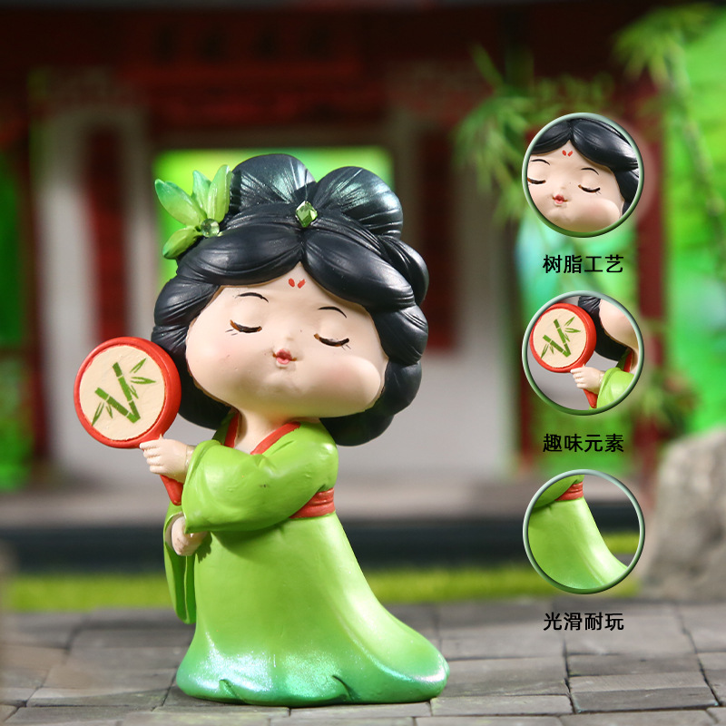 Tang Palace Night Banquet, national trend ancient style, Tang Dynasty Ever-Bright City, cute doll ornaments, home and office desk small ornaments Specification image