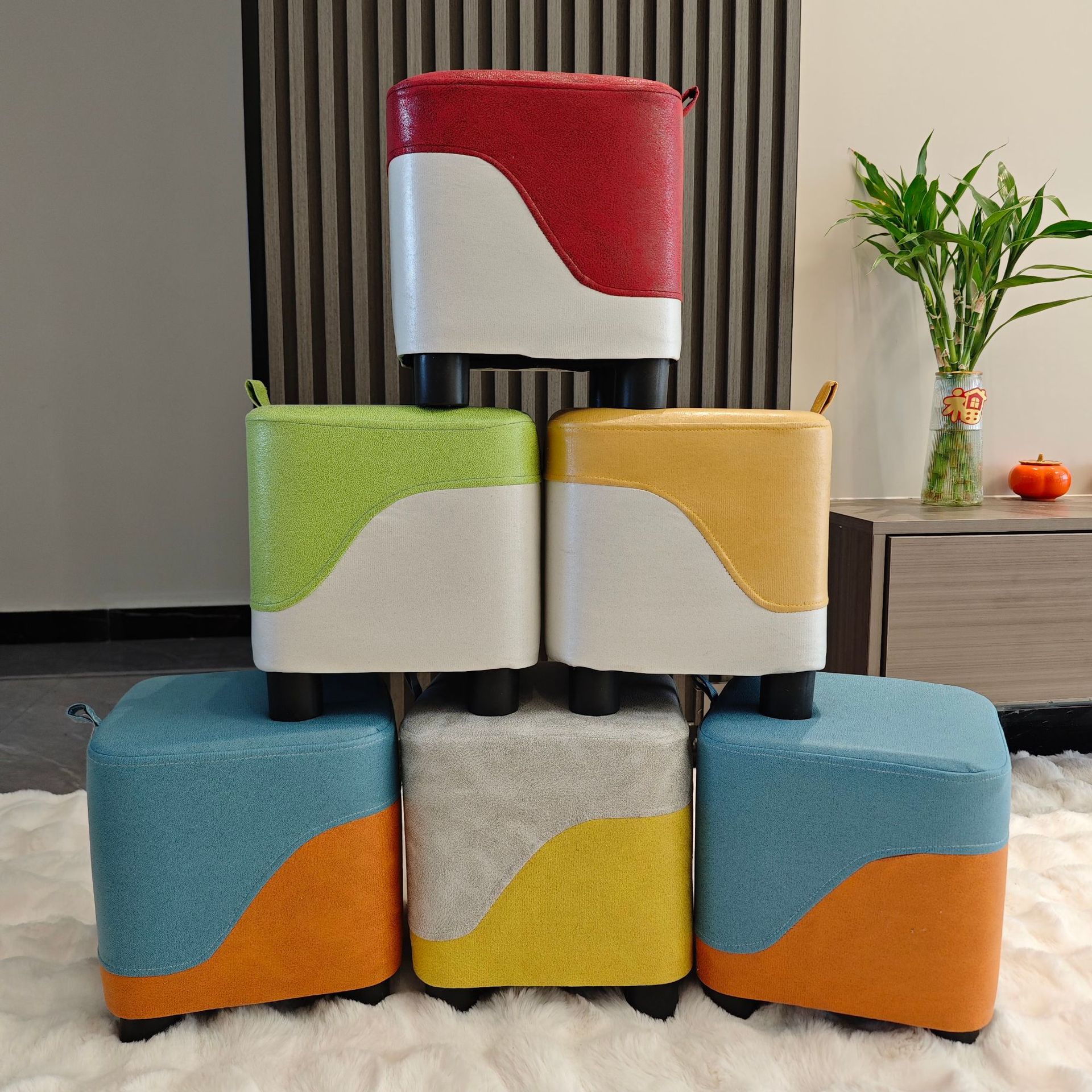 厂家批发方型家用换鞋凳简约矮凳布艺小凳子客厅坐凳穿鞋凳加logo