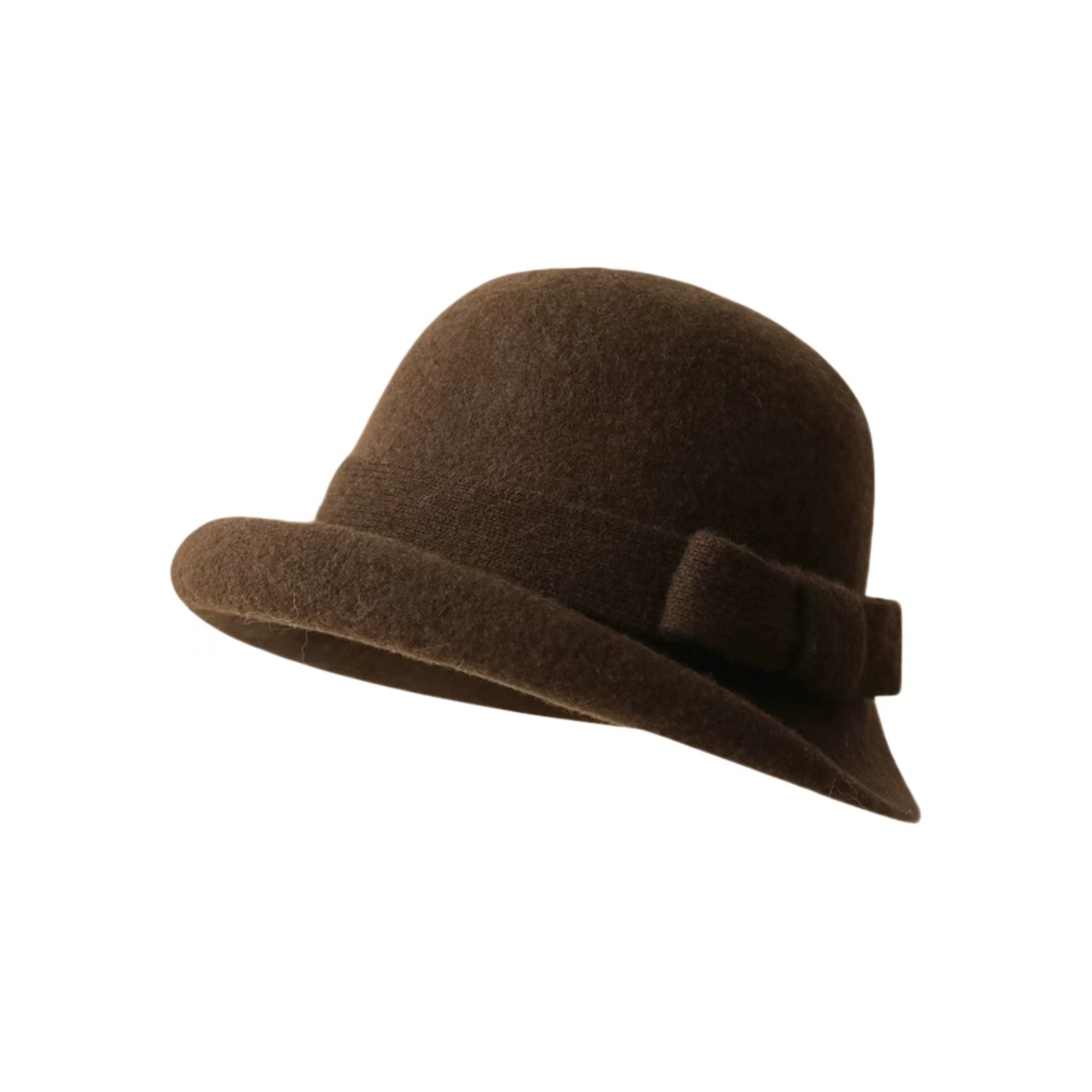 The Liangfang retro rolled-up wool top hat for women in winter exudes a sense of sophistication and French style. The rich gold hat shows off your face. The small fisherman's hat basin Specification image
