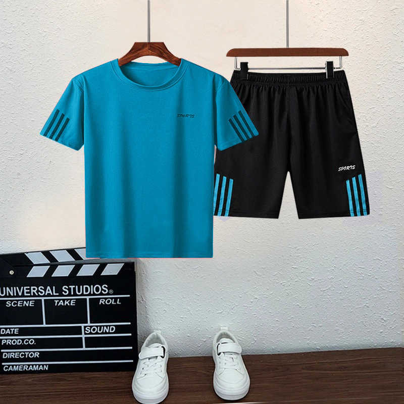 Summer quick-drying clothes for children and boys in foreign trade, short sleeves and shorts, new sporty and casual T-shirts, one-piece consignment Application Scenario
