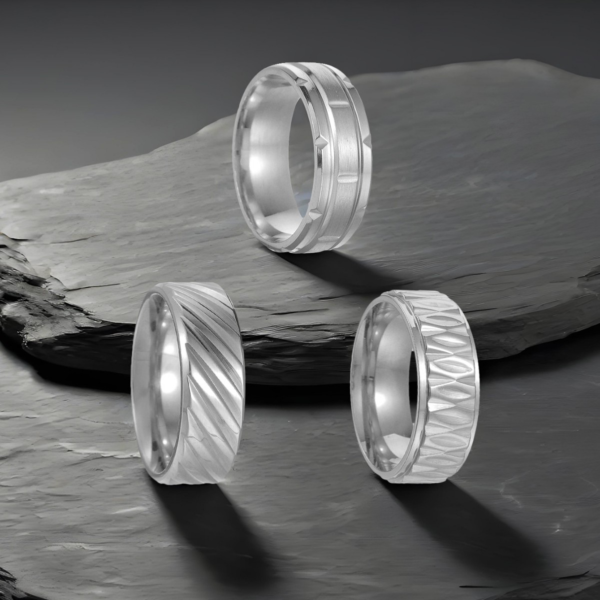 Amazon's new European and American style versatile and fashionable accessory ring, a simple and trendy men's ring and accessory set Specification image