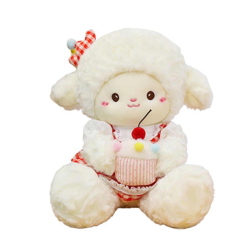 Cherry birthday cake, little lamb doll, children's toys, sleeping pillow, doll machine factory direct sales, gift wholesale Item Picture