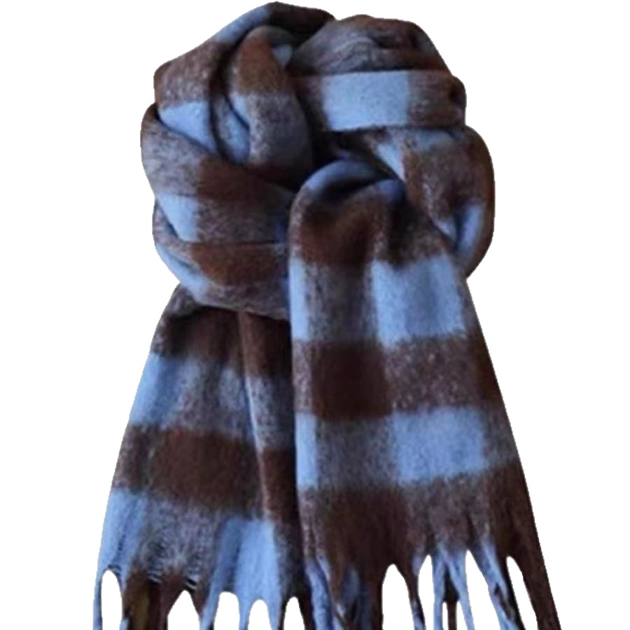 The scarf exudes a strong atmosphere in autumn and winter. It's a versatile and warm Korean shawl with a thickened and lengthened design. The scarf gives a light luxury and high-end feel Item Picture