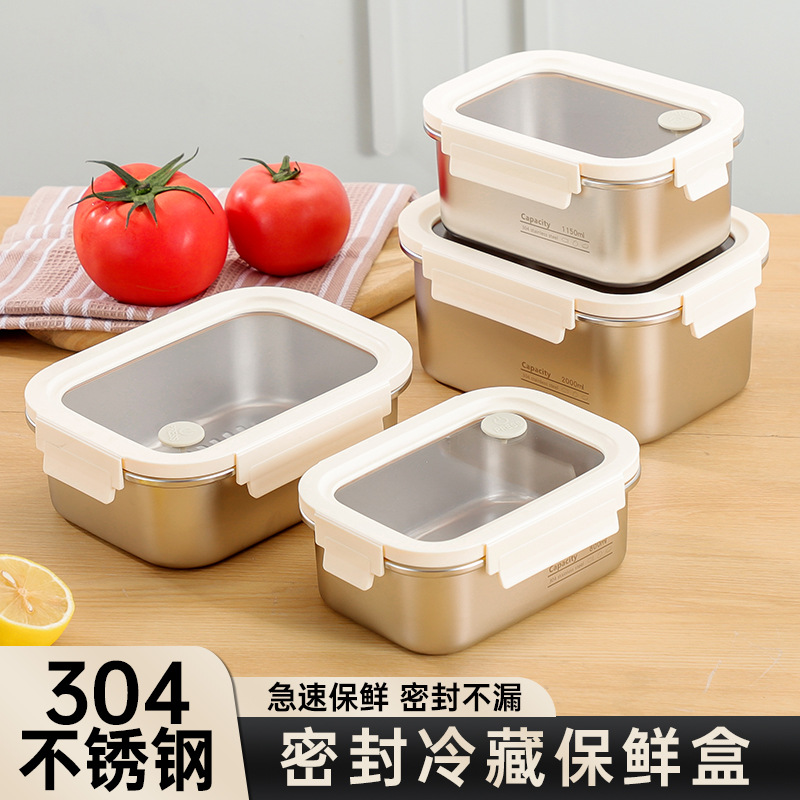 Lingteng acero inoxidable crisper caja de almuerzo portátil comida alimenticia camping caja de frutas para niños de escuela primaria bento caja de comida con tapa