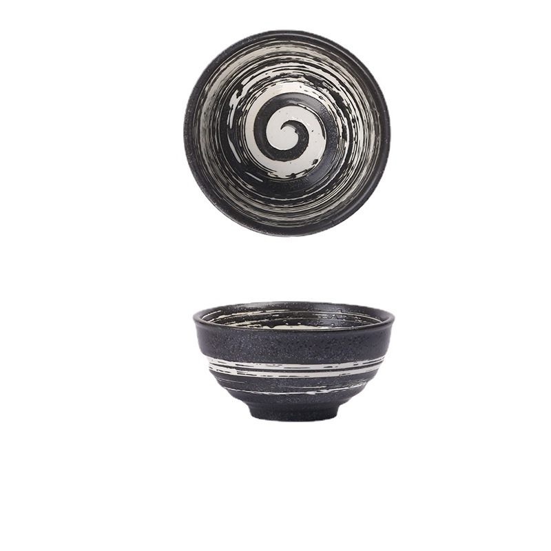 Wholesale Japanese ceramic bowls, 4.5-inch and 5-inch rice bowls, creative Japanese tableware, household and commercial soup bowls, restaurant tables Item Picture