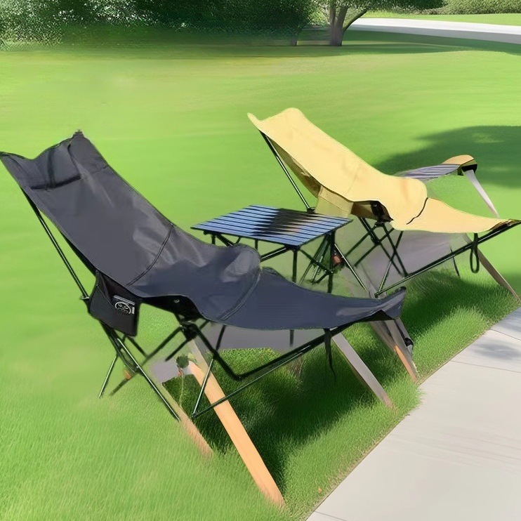 Carefully selected wholesale three-level adjustable leg rest moon chair Portable office midday rest folding recliner, suitable for both sitting and sleeping details Picture