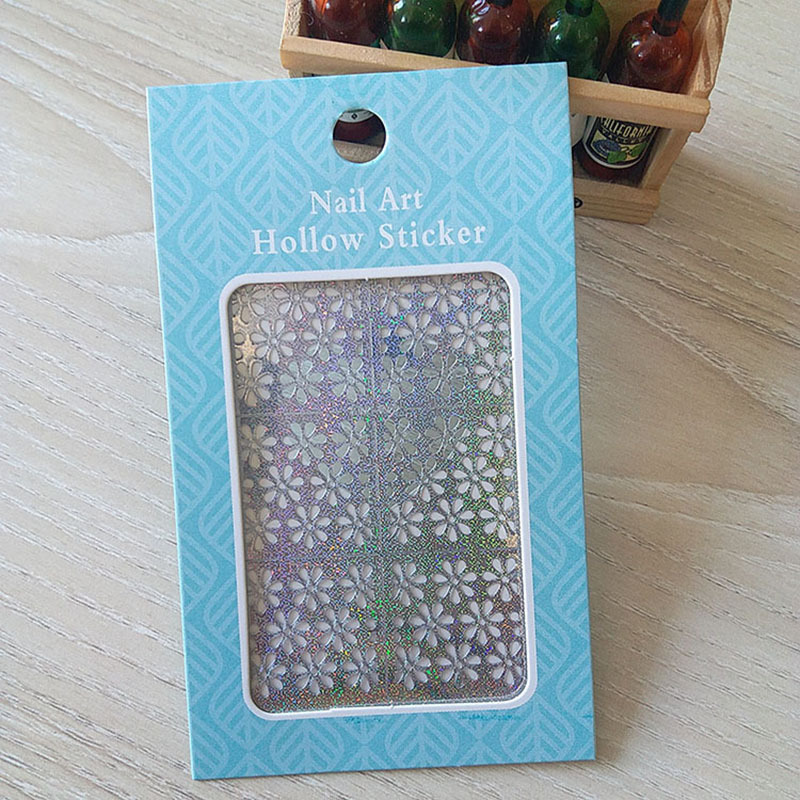 韩国卡通小镭射镂空指甲贴 可爱日记贴指甲贴纸美甲迷你装
