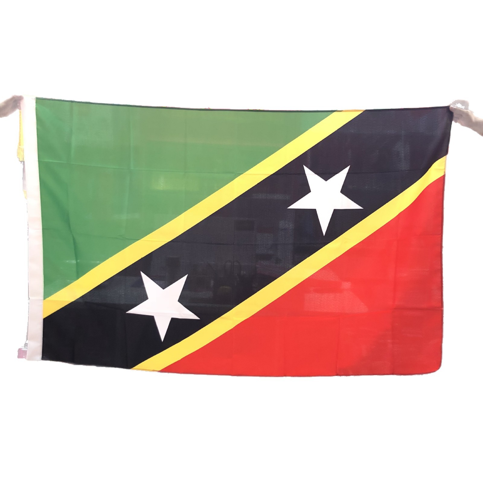 Flag No. 4 of Saint Kitts and Nevis, flags of all countries around the world in stock. Flag No. 4, 90X150 cm details Picture