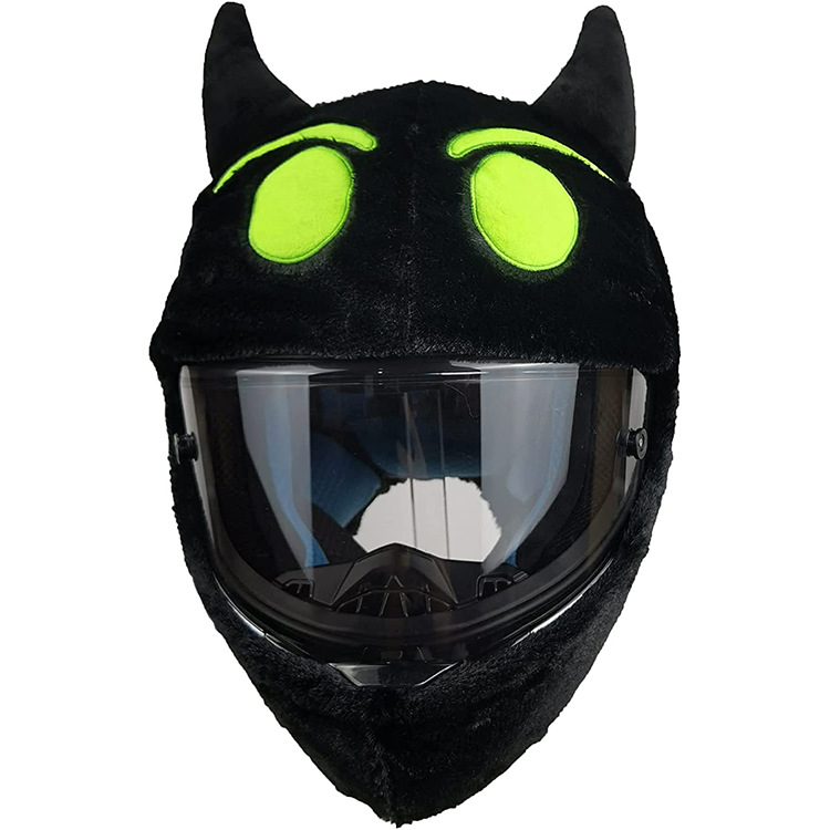 Amazon's best-selling plush helmet, stylish hood, motorcycle riding head cover, decorative item, devil electric motorcycle Application Scenario