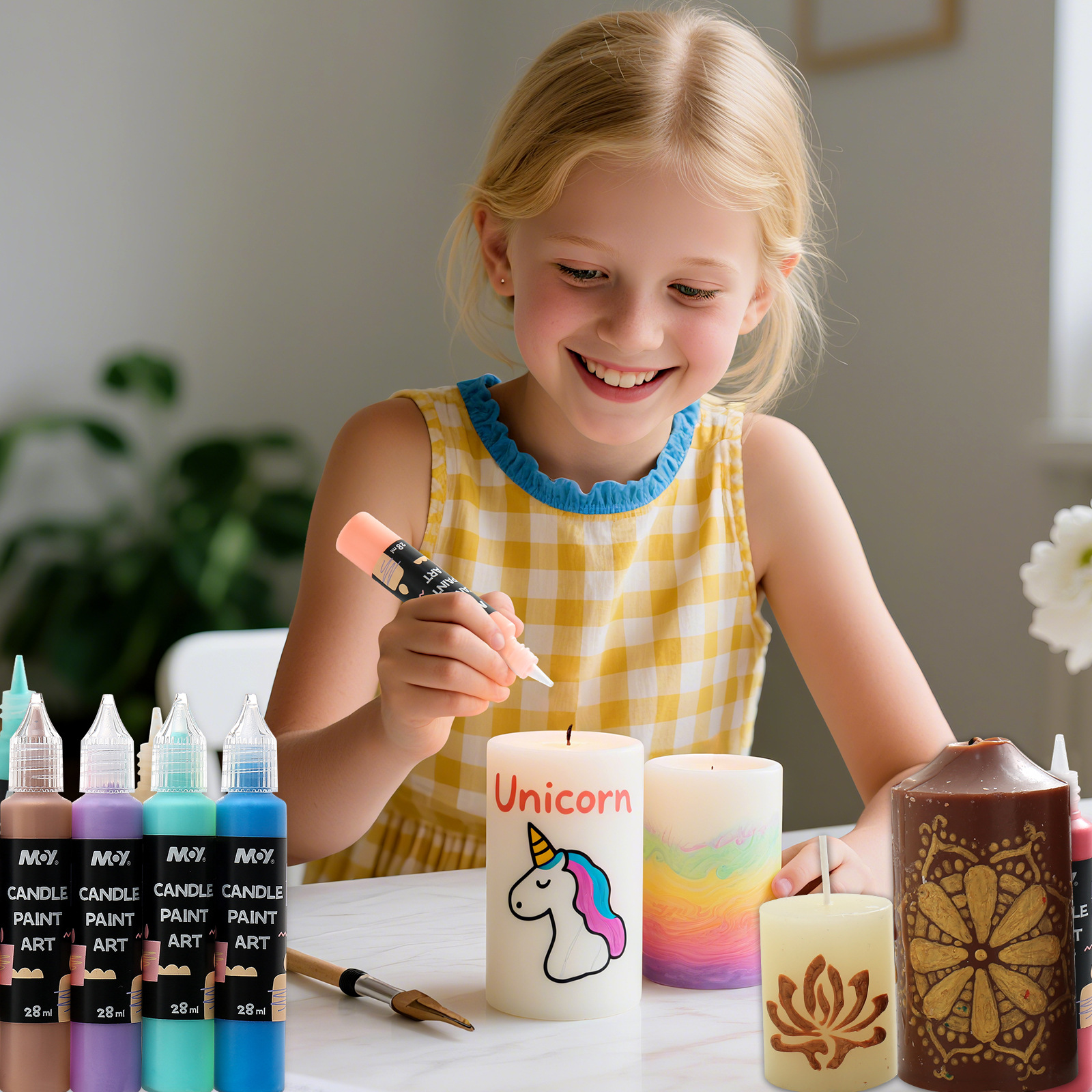 Candle paintbrush special paint, children's DIY aromatherapy, washable, smokeless, flammable, 3D outlining and coloring, party decoration Specification image