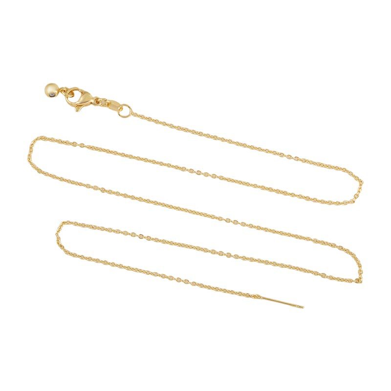 All-purpose necklace for women diy threading, versatile real gold O-shaped chain necklace, adjustable bead threading necklace, wholesale in stock Item Picture