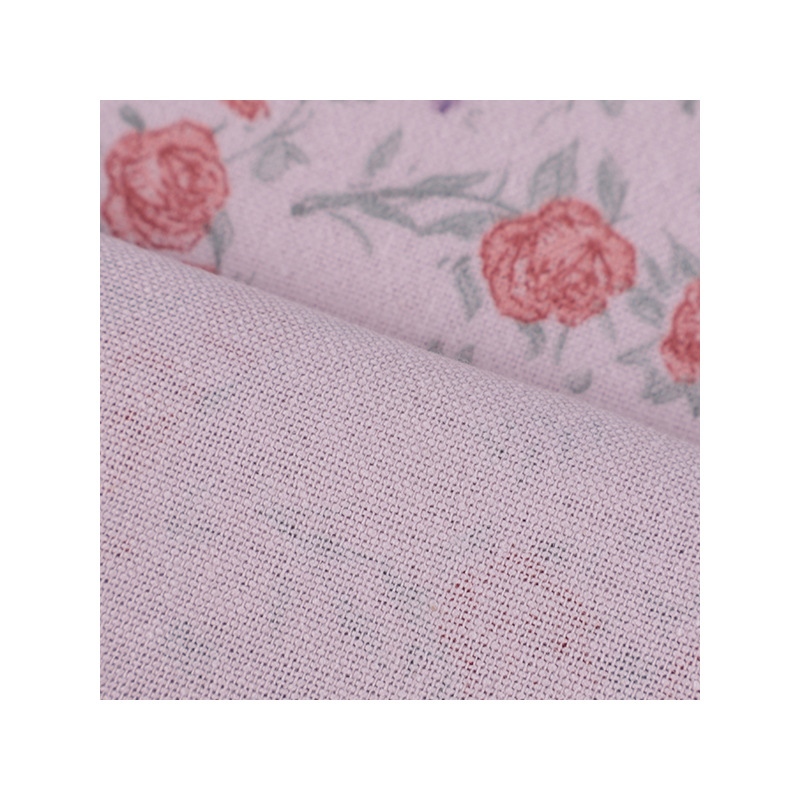 现货全面磨毛印花面料苏醒花碎花布秋款娃衣童装连衣裙面料白底实物图