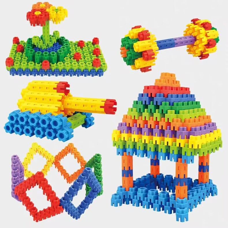 Children's hexagonal building block particle educational assembly toys, 3 to 6-year-old children's assembly toys for kindergarten babies Specification image
