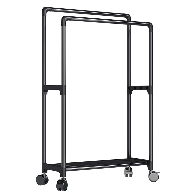 Simple coat rack, floor-standing indoor clothes hanger, bedroom clothes double-pole rack, household clothes drying rack, dormitory clothes drying rack Item Picture