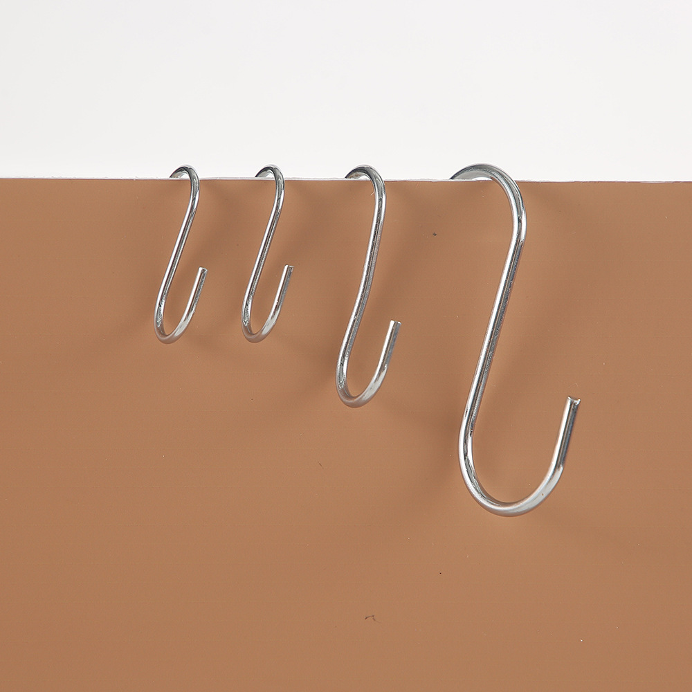 Stainless steel metal S-hook, flat S-shaped hook, doll key hook, office multi-functional clothing storage S-hook Specification image