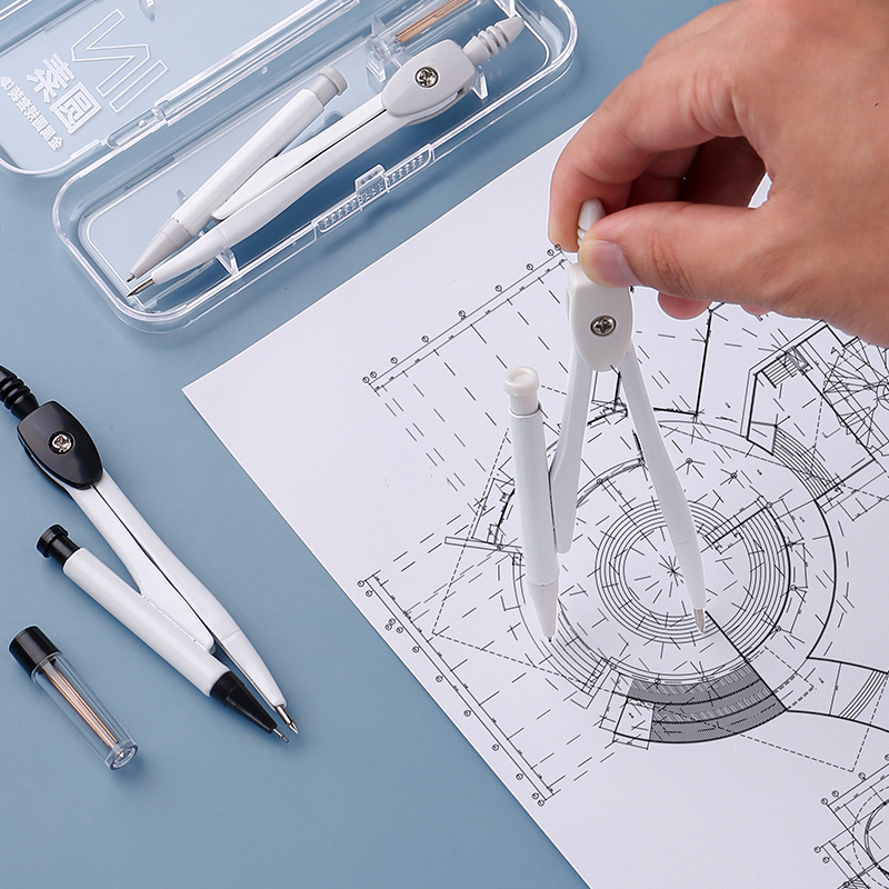 Donghe 2603 Compass Set Two-piece Set for Students' Drawing multi-functional compass set Metal compass Specification image