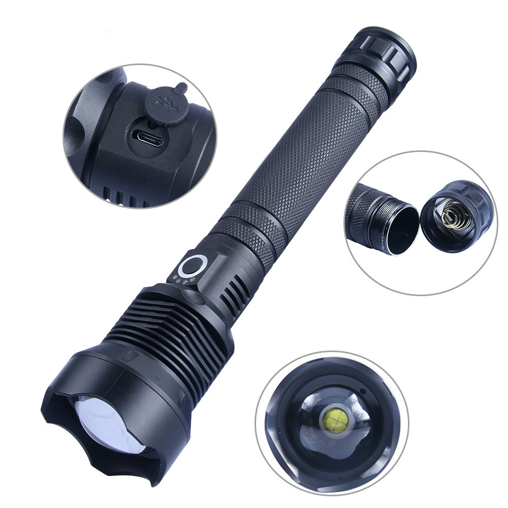 Cross-border P70 high-intensity flashlight, rechargeable ultra-bright 5000, multi-functional xenon lamp, home and outdoor 26650 Specification image